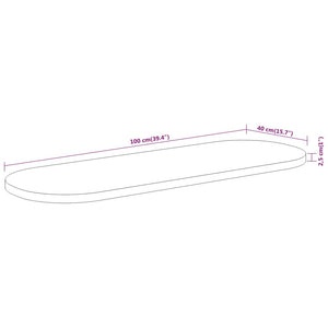 Akazie Tischplatte Oval 100x40 cm