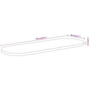 Akazie Tischplatte Oval 110x40 cm