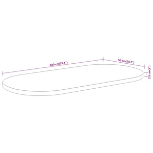 Akazie Tischplatte Oval 100x50 cm