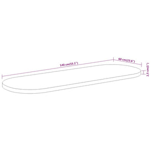 Akazie Tischplatte Oval 140x60 cm