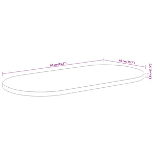 Akazie Tischplatte Oval 80x40 cm