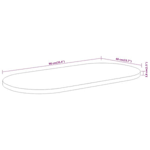 Akazie Tischplatte Oval 90x40 cm