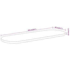 Akazie Tischplatte Oval 100x40 cm