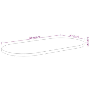 Tischplatte Oval 100x50 Akazie Massivholz