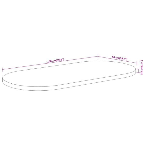 Tischplatte Oval 100x50 Akazie Massivholz