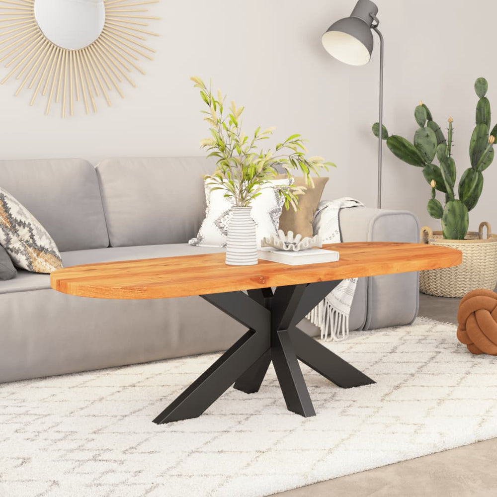 vidaXL Tabletop 110x50x3.8 cm Oval Solid Acacia Wood