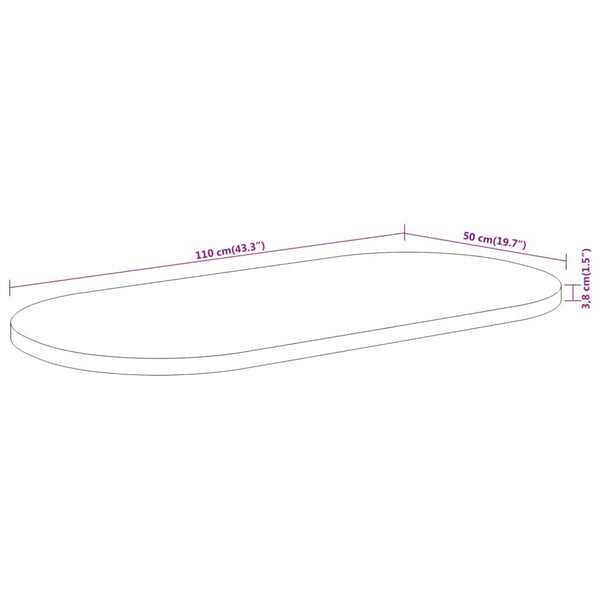Akazie Tischplatte Oval 110x50 cm