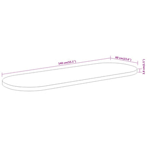 Tischplatte Oval 140x60 Akazie Massivholz