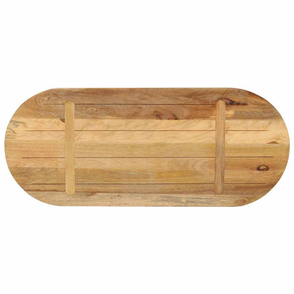 Ovale Tischplatte aus Mangoholz, 80x40 cm