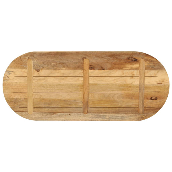 Ovale Tischplatte aus Mangoholz, 100x40 cm