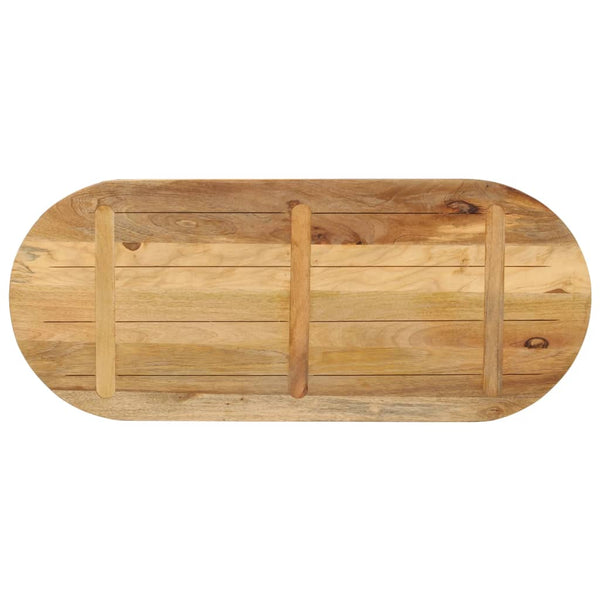 Ovale Tischplatte aus Mangoholz, 100x50 cm