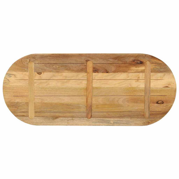 Ovale Tischplatte aus Mangoholz, 140x60 cm