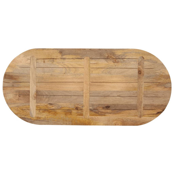 Massivholz Tischplatte Mango Oval 120x50 cm