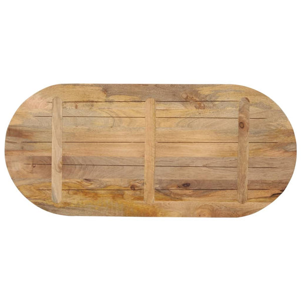Massivholz Mango Tischplatte Oval 140x50 cm