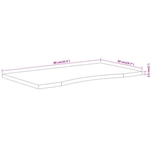 Akazie Schreibtischplatte 90x50 cm Massivholz