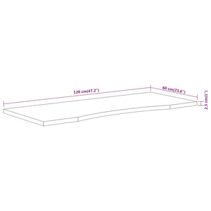 Akazie Schreibtischplatte Massivholz 120x60 cm