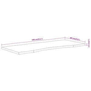 Massivholz Akazie Schreibtischplatte 140x60