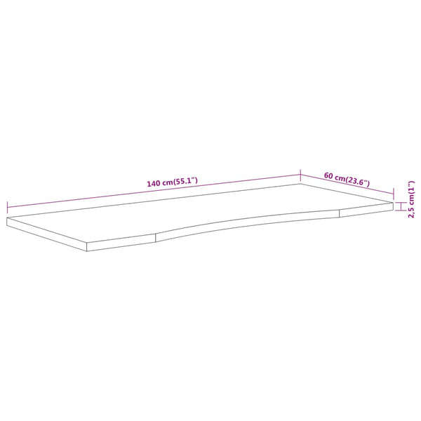 Massivholz Akazie Schreibtischplatte 140x60