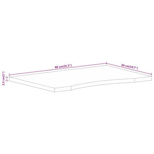 Massivholz Mango Schreibtischplatte 80x50