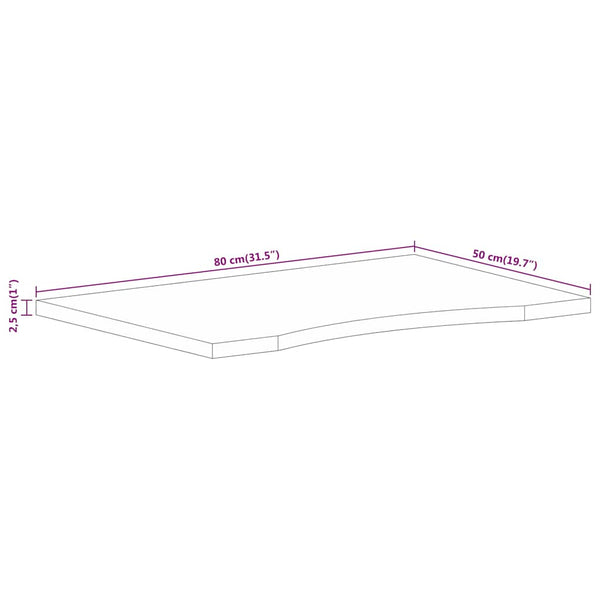 Massivholz Mango Schreibtischplatte 80x50