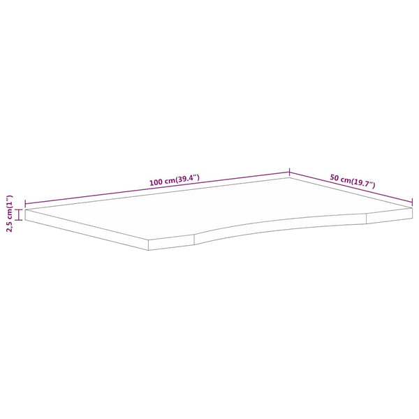 Massivholz Mango Schreibtischplatte 100x50 cm