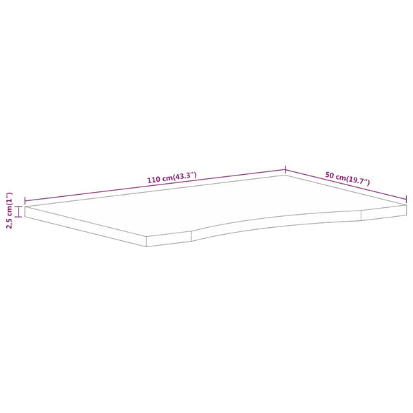 Massivholz Mango Schreibtischplatte 110x50 cm