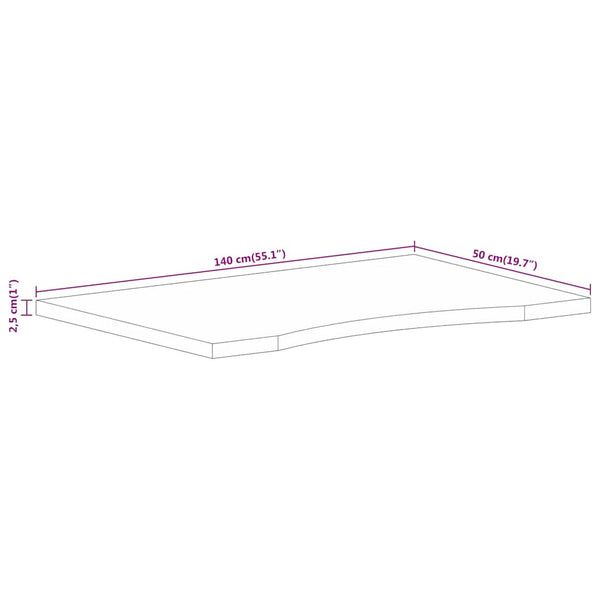 Massivholz Mango Schreibtischplatte 140x50 cm