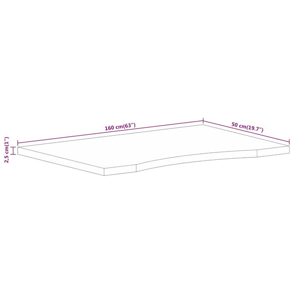 Massivholz Mango Schreibtischplatte 160x50 cm