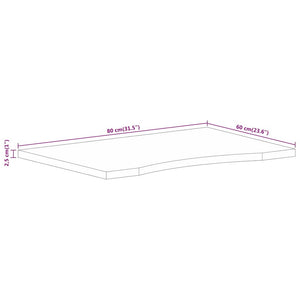 Massivholz Mango Schreibtischplatte 80x60 cm