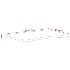 Massivholz Mango Schreibtischplatte 90x60 cm