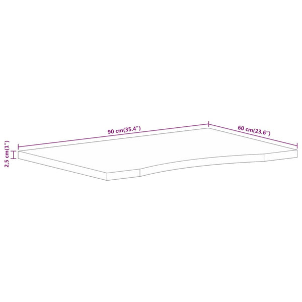 Massivholz Mango Schreibtischplatte 90x60 cm