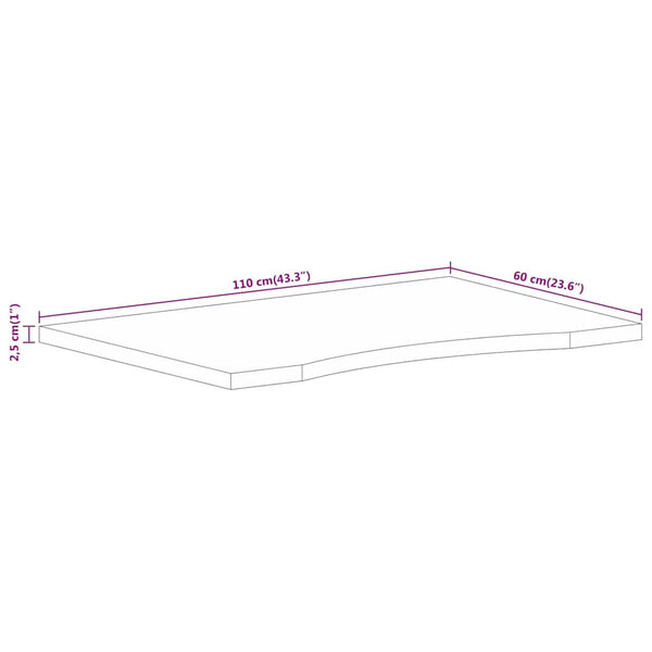 Massivholz Mango Schreibtischplatte 110x60 cm