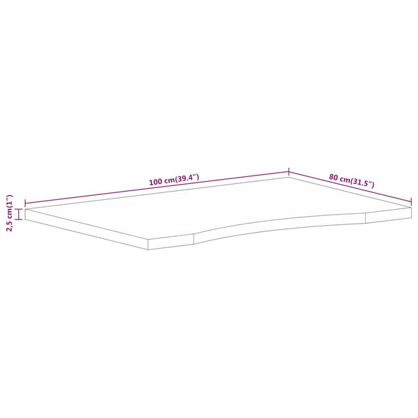 Massivholz Mango Schreibtischplatte 100x80 cm