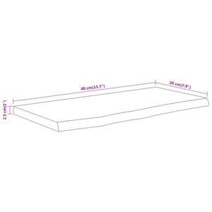 Akazie Wandregal 40x20 cm Massivholz Baumkante