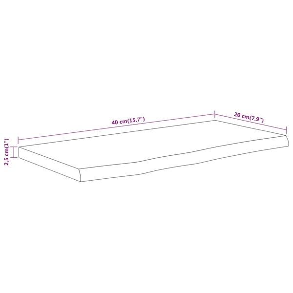 Akazie Wandregal 40x20 cm Massivholz Baumkante