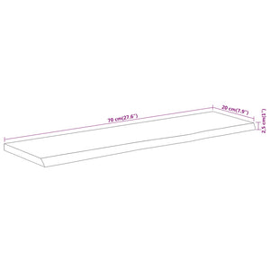 Wandregal Akazie 70x20 cm Massivholz Baumkante