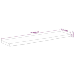 Akazie Wandregal 80cm mit Baumkante