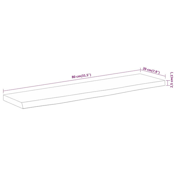 Akazie Wandregal 80cm mit Baumkante