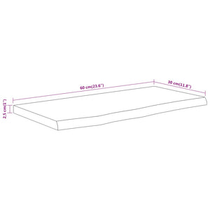 Wandregal Akazie 60x30 cm Massivholz Baumkante