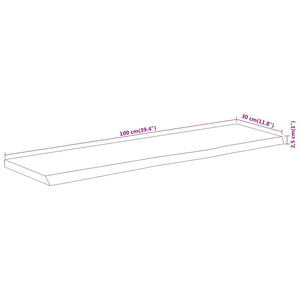 Wandregal Akazie 100x30 cm Massivholz Baumkante