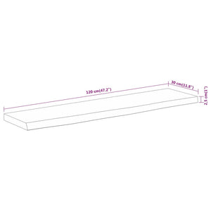 Akazie Wandregal 120 cm mit Baumkante