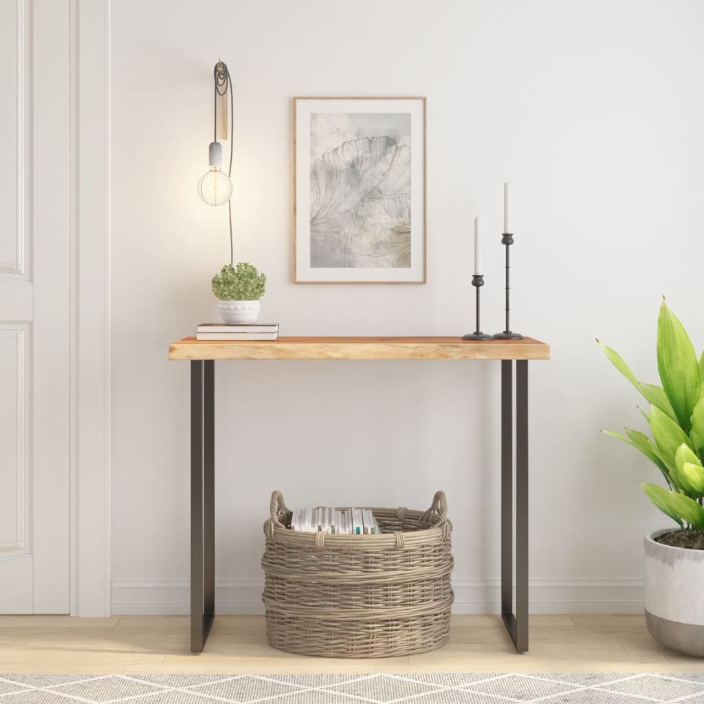 Akazie Tischplatte 100x40 cm Massivholz Baumkante