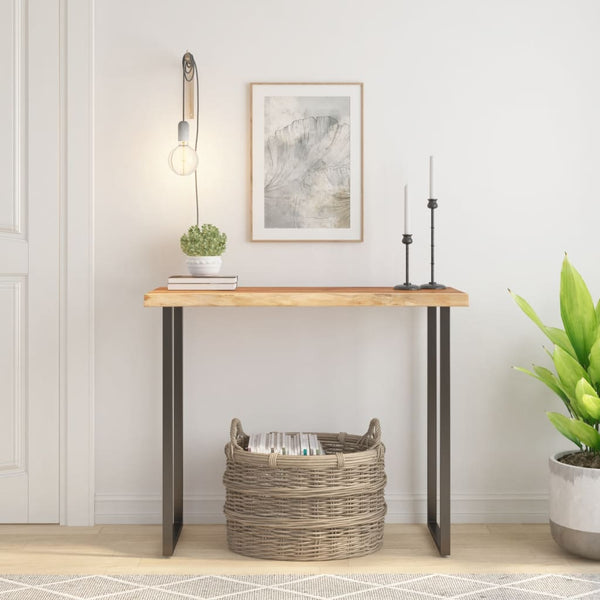 Akazie Tischplatte 100x40 cm Massivholz Baumkante