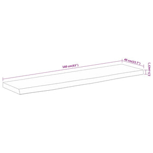 Massivholz Akazie Tischplatte 160x40 cm