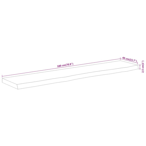 Massivholz Akazie Tischplatte 180x40 cm
