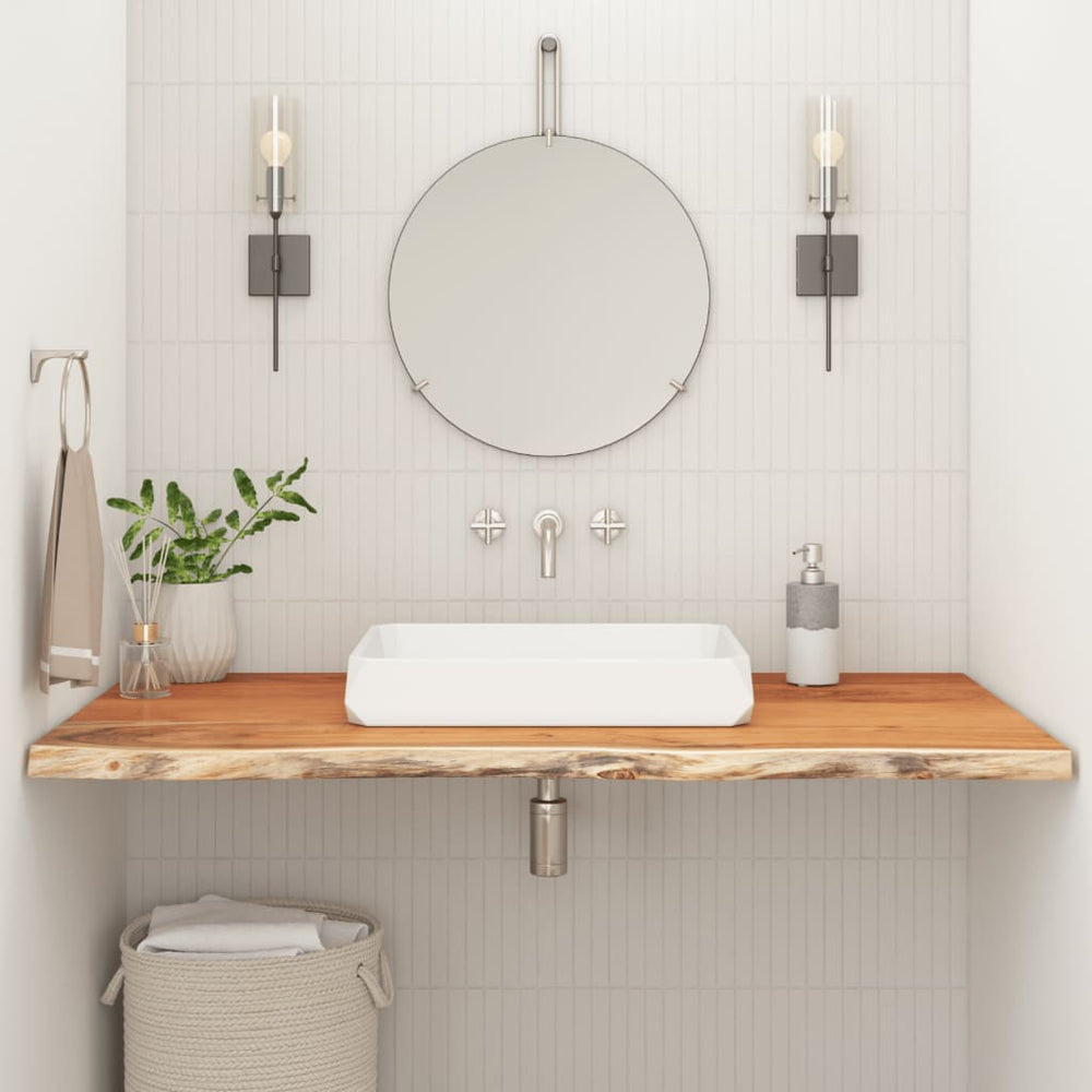 vidaXL Bathroom Vanity Top 110x60x2.5 cm Rectangular Solid Acacia Wood