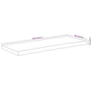 Waschtischplatte Akazie Massivholz 140x60 cm