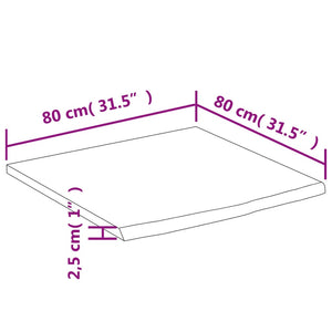 Massivholz Schreibtischplatte Akazie 80x80 cm