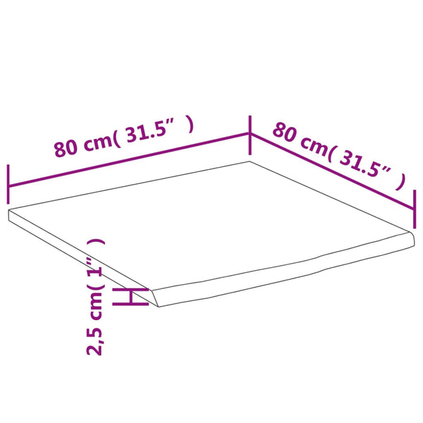 Massivholz Schreibtischplatte Akazie 80x80 cm