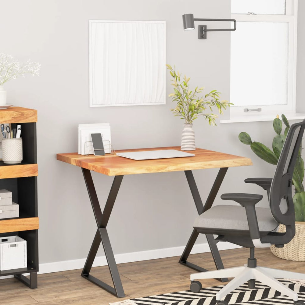 vidaXL Desk Top 80x80x2.5 cm Solid Acacia Wood Live Edge